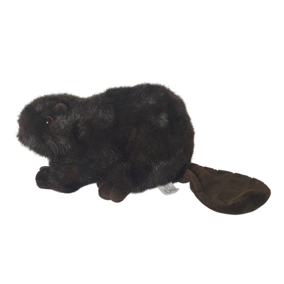 VTG Realistic Fiesta Beaver Plush 15.5" Soft Faux Fur Brown Velvet Tail Woodland - Picture 4 of 8